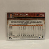 #138 Tim Lincecum San Francisco Giants 2015 Topps Series 1 Baseball Card I1