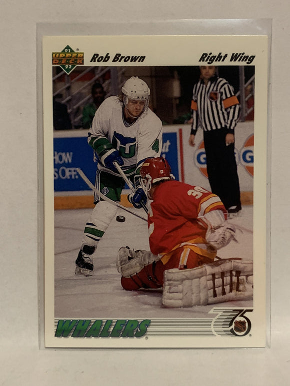 #198 Rob Brown Hartford Whalers 1991-92 Upper Deck Hockey Card  NHL