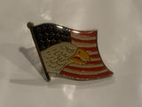 Eagle on a USA American Flag Lapel Hat Pin BU