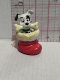 Puppy Playing in a Red Christmas Stocking with a Bone 101 Dalmation Disney Mcdonalds Toy Character