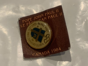 Pope John Paul II Canada 1984 Lapel Hat Pin EI