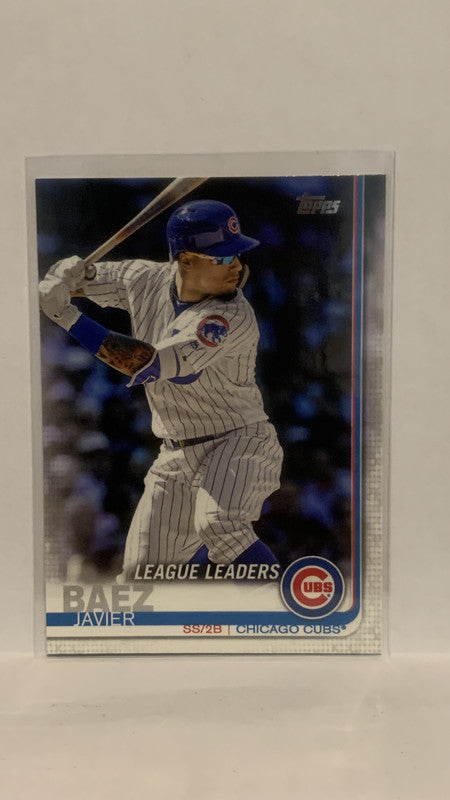 #90 Javier Baez League Leaders Chicago Cubs 2019 Topps Series 1 Baseball Card