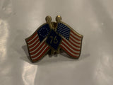 USA American 76 Friendship Flags Lapel Hat Pin BU