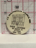 J.E. Macpherson Council 1981 queen Exchange Ottawa Button Pinback