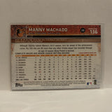 #136 Manny Machado Baltimore Orioles 2015 Topps Series 1 Baseball Card I2