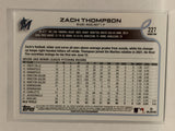 #227 Zach Thompson Rookie Miami Marlins 2022 Topps Series One Baseball Card MLB