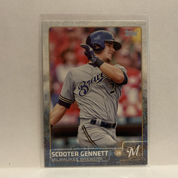 #101 Scooter Gennett Milwaukee Brewers 2015 Topps Series 1 Baseball Card I3