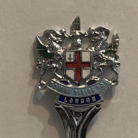 London England Coat of Arms Motto Collectable Souvenir Spoon AA