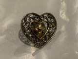 Relgious Heart Lapel Hat Pin BW