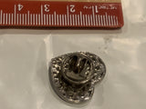 Relgious Heart Lapel Hat Pin BW