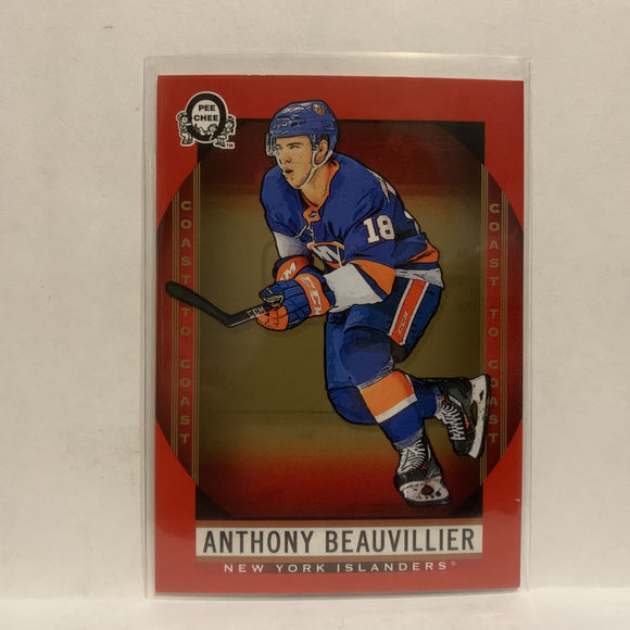 #51 Anthony Beauvillier Red New York Islanders2018-19 OPC Coast to Coast Hockey Card KF