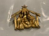 Mary Joseph Jesus Manger Lapel Hat Pin EJ