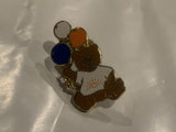 Teddy Bear Holding Balloons Lapel Hat Pin BW