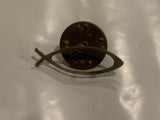 Religious Fish Lapel Hat Pin BW