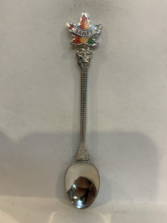 Banff Alberta Canada Maple Leaf Souvenir Spoon