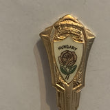 Budapest Hungary Rose Flower Painted Bowl Collectable Souvenir Spoon AB