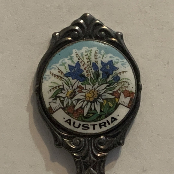 Austria Flowers Collectable Souvenir Spoon AB