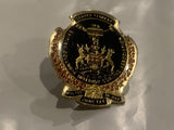 British Columbia Interior Curling Association Coat of Arms Lapel Hat Pin BX