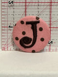 Letter J Button Pinback