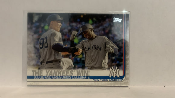 #14 Judge and Gregorius New York Yankees 2019 Topps Series 1 Baseball Card