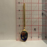 Singapore Orchid Flowers Painted Bowl Collectable Souvenir Spoon AB