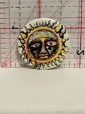 Blazing Mushroom Sun Button Pinback