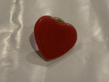 Red Heart Lapel Hat Pin BY