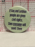 Gay and Lesbian Equal Rights Button Pinback