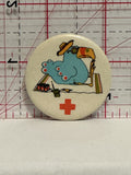 Sun Beach Toucan Bird Red Cross Button Pinback