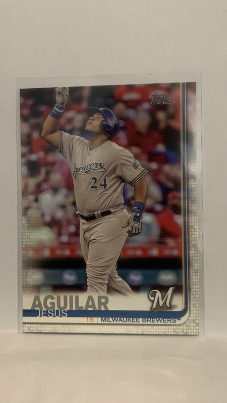 #287 Jesus Aguilar  Milwaukee Brewers 2019 Topps Series 1 Baseball Card