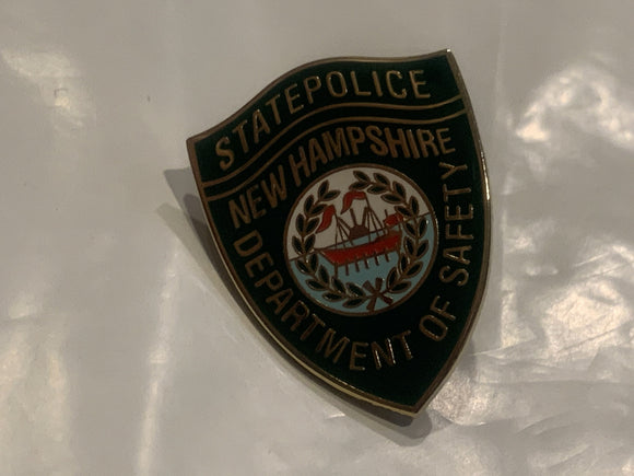 New Hampshire State Police Department of Safety Mini Badge Lapel Hat Pin EM