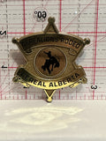 Cerealians Rodeo Cereal Alberta Sheriff Star Button Pinback
