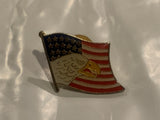 Eagle on a USA American Flag Lapel Hat Pin BY