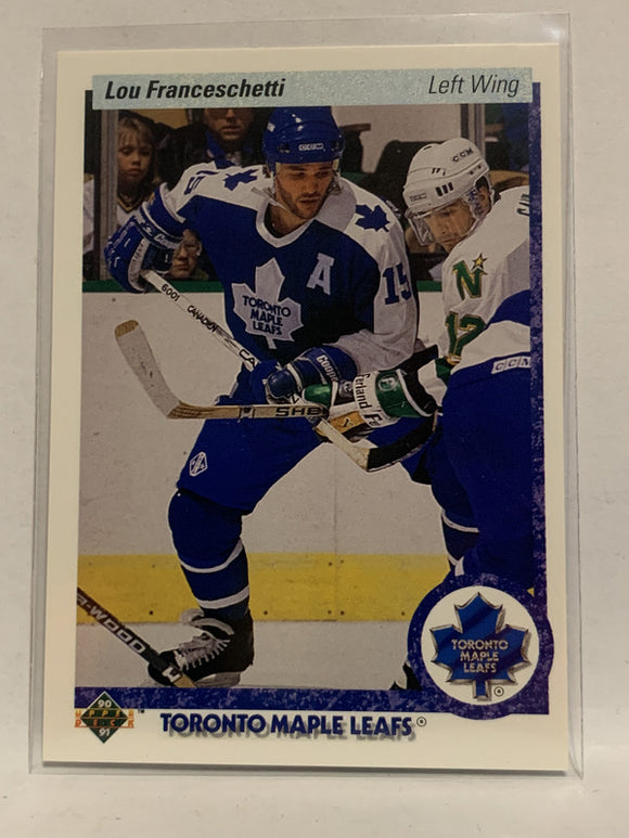 #396 Lov Franceschetti Toronto Maple Leafs 1990-91 Upper Deck Hockey Card  NHL