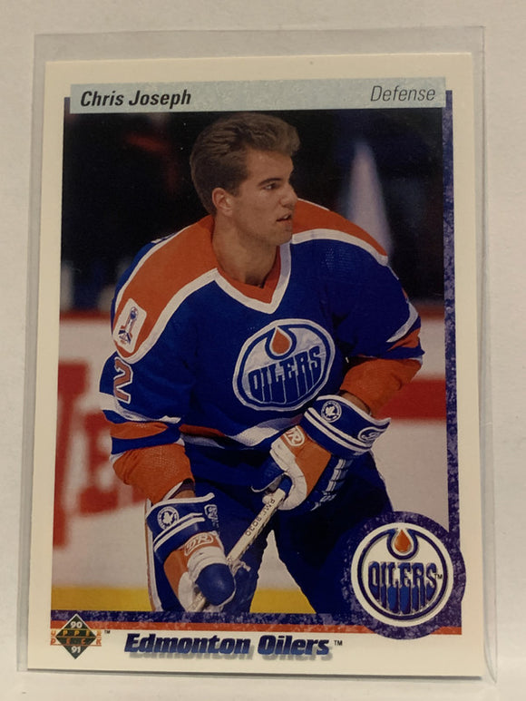 #323 Chris Joseph Edmonton Oilers 1990-91 Upper Deck Hockey Card  NHL