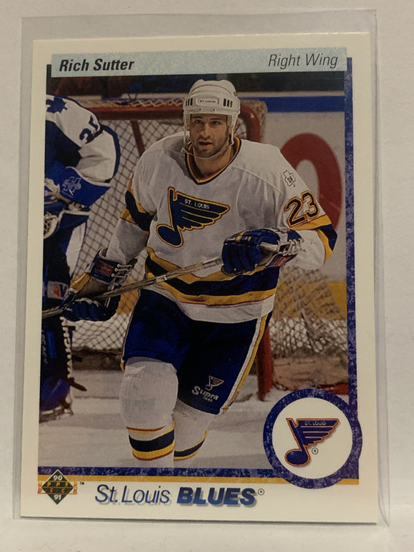 #328 Rich Sutter St Louis Blues 1990-91 Upper Deck Hockey Card  NHL