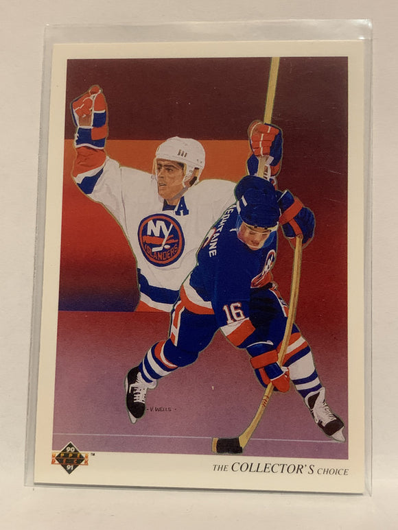 #306 Pat Lafontaire Checklist New York Islanders 1990-91 Upper Deck Hockey Card  NHL