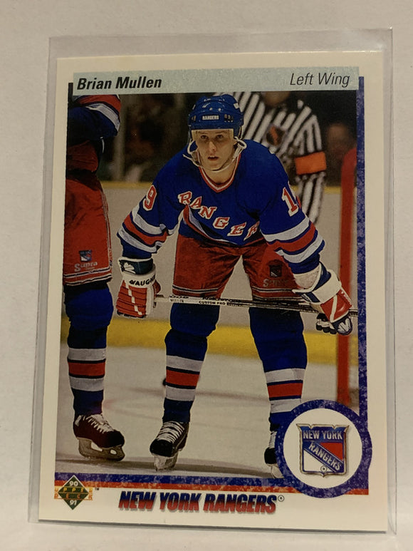 #182 Brian Mullen New York Rangers 1990-91 Upper Deck Hockey Card  NHL