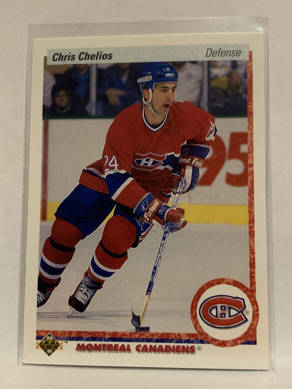 #174 Chris Chelios Montreal Canadiens 1990-91 Upper Deck Hockey Card  NHL