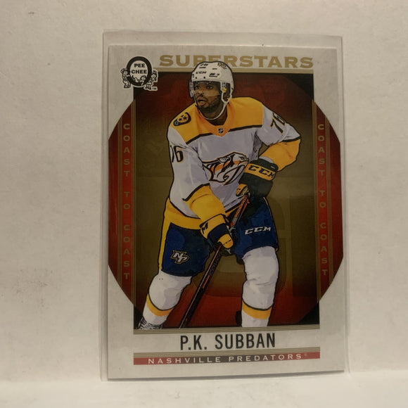 #109 P.K. Subban Superstars Minnesota Wild2018-19 OPC Coast to Coast Hockey Card KJ