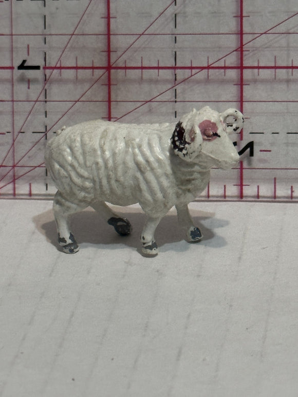 White Horned Sheep Ewe  Toy Animal