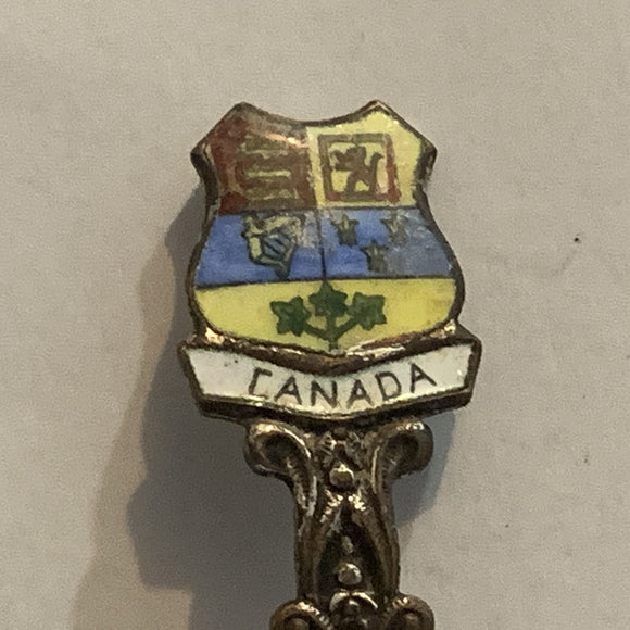 Canada Crest Emblem Deer Painted Bowl Collectable Souvenir Spoon AD