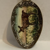 Canada Crest Emblem Deer Painted Bowl Collectable Souvenir Spoon AD