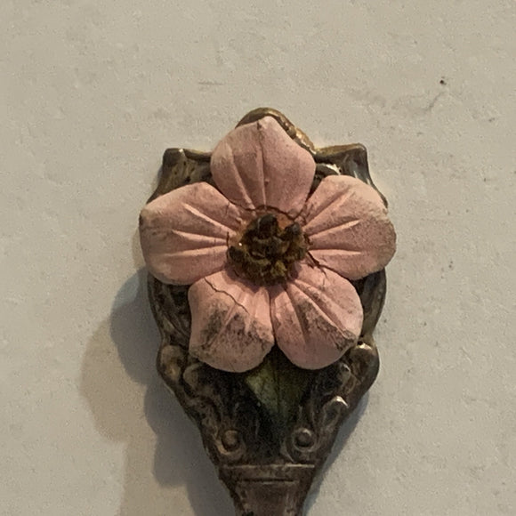 Pink Flower Collectable Souvenir Spoon AD