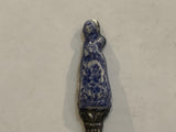 Blue White Woman Doll Collectable Souvenir Spoon EV