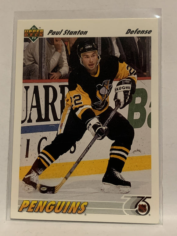 #203 Paul Stanton Pittsburgh Penguins 1991-92 Upper Deck Hockey Card  NHL