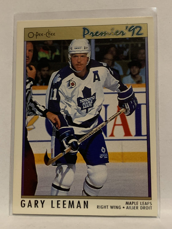#106 Gary Leeman Toronto Maple Leafs 1991-92 O-Pee-Chee Premier Hockey Card  NHL