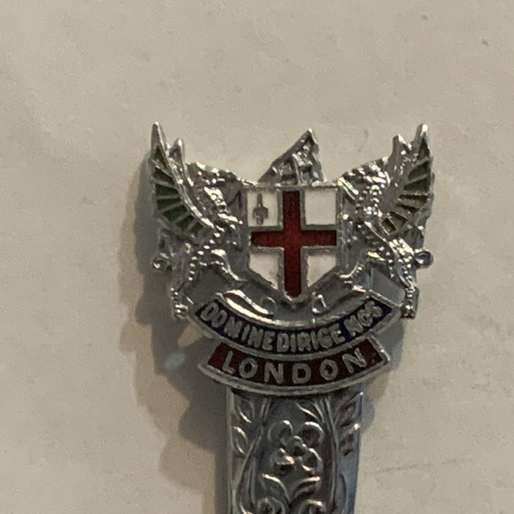 London England Coat of Arms Motto Collectable Souvenir Spoon AE