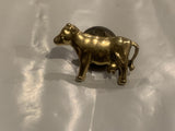 Golden Dairy Cow Lapel Hat Pin BZ