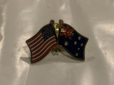 USA American New Zealand Friendship Flags Lapel Hat Pin BZ